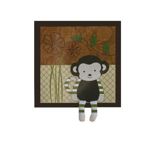 CoCaLo Baby NALI Jungle Applique Baby Boy Monkey Wall Decor Brown