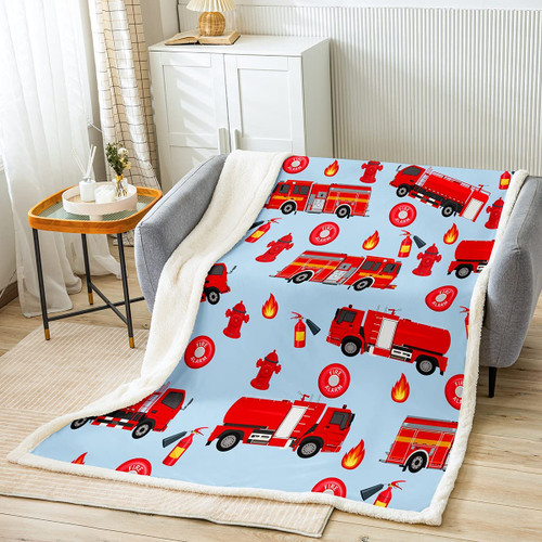Kids Car Sherpa Blanket Fire Engine Fleece Throw Blanket Red Fire Truck Vehicle Pattern Fuzzy Blanket for Bed Sofa Couch Bedroom Decor Plush Blanket Throw 50"x60" Kids Car Sherpa Blanket Fire Engine Fleece Throw Blanket Red Fire Truck Vehicle Pattern Fuzzy Blanket for Bed Sofa Couch Bedroom Decor Plush Blanket Throw 50"x60"