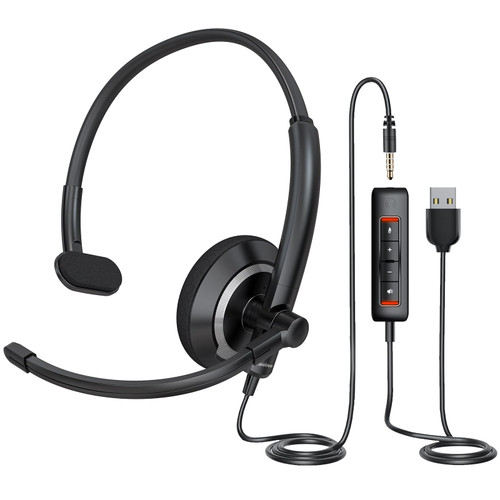 awatrue USB Computer Headset with Microphone for PC Laptop - Wired Headphones with Microphone Noise Cancelling,On Ear Office Call Center Headset for Boom Skype Webinars,Mute Control,Lightweight awatrue USB Computer Headset with Microphone for PC Laptop - Wired Headphones with Microphone Noise Cancelling,On Ear Office Call Center Headset for Boom Skype Webinars,Mute Control,Lightweight
