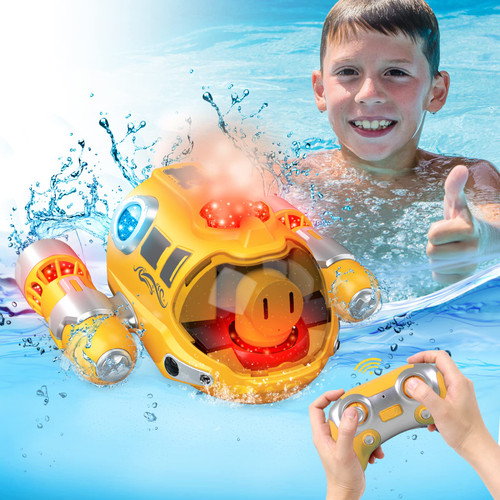 Remote Control Boat Pools Toys for Kids 6+, RC Spray Gasboat, Light Up RC Boat Water Toy, 2.4GHZ Fast RC Boats, Swimming Pool Toy for Boys and Girls Birthday