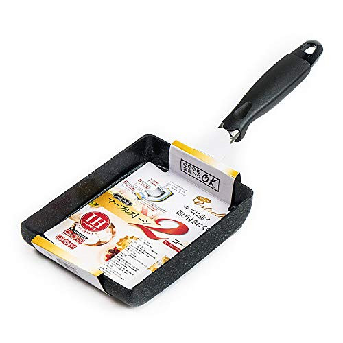 Non-Stick Omelette Pan, Japanese Rolled Omelet Pan Tamagoyaki Egg Pan (Black) 7 × 6 inch