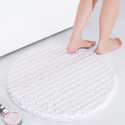 Arotive Luxury Round Chenille Bathroom Rug Mat, Extra Soft Thick Absorbent Shaggy Bath Rugs, Non-Slip Machine Wash Dry Plush Bath Mats for Bathroom, Shower, and Tub (24"x24", White) Arotive Luxury Round Chenille Bathroom Rug Mat, Extra Soft Thick Absorbent Shaggy Bath Rugs, Non-Slip Machine Wash Dry Plush Bath Mats for Bathroom, Shower, and Tub (24"x24", White)