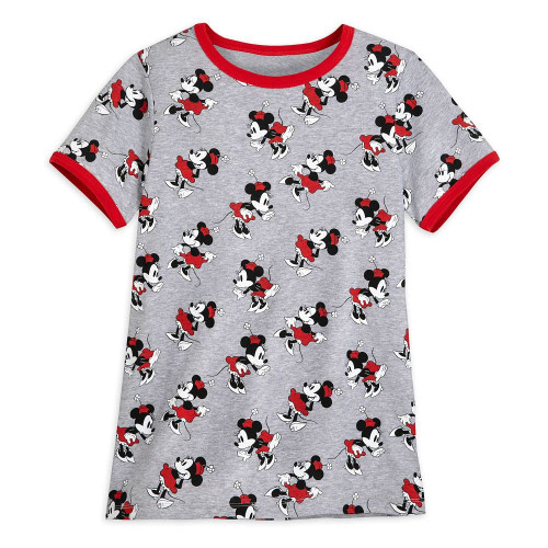 Disney Minnie Mouse Ringer T-Shirt for Women, Size M Multicolored