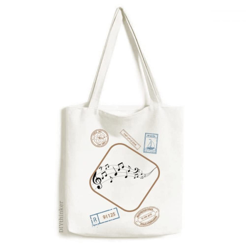 Flappg 5-le Staff Blue Art Deco Fashion Stamp Shopping Ecofriendly Storage Canvas Tote Bag
