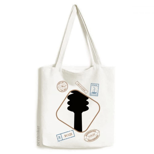 Germany Berliner Fernsehturm Landmark Stamp Shopping Ecofriendly Storage Canvas Tote Bag