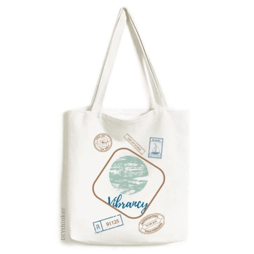 Green Ink s Art Stamp Shopping Ecofriendly Storage Canvas Tote Bag