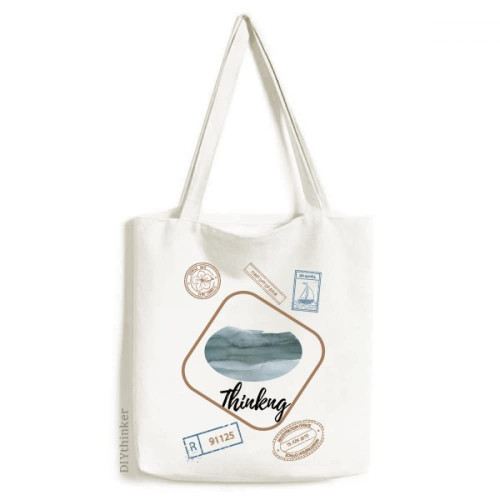 Ink s Art Pattern Stamp Shopping Ecofriendly Storage Canvas Tote Bag