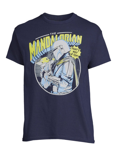 Mad Engine Navy Graphic T-Shirt, Navy, Compatible with Mandalorian, Navy, (as1, Alpha, l, Regular, Regular)