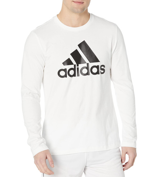 adidas Men's Essentials Long-Sleeve T-Shirt, White, Medium