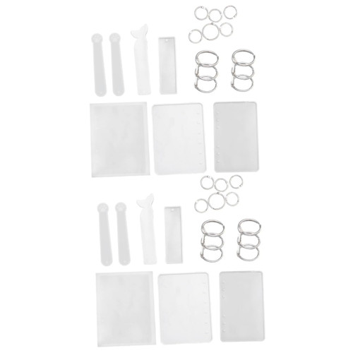 COHEALI 28 Pcs Crystal Epoxy Silicome Resin Casting Molds Epoxy Notebook Mold Epoxy Resin Jewelry Notebook Resin Mold Silicone Case DIY Resin Book Mold A7 Bookmark Transparent Book