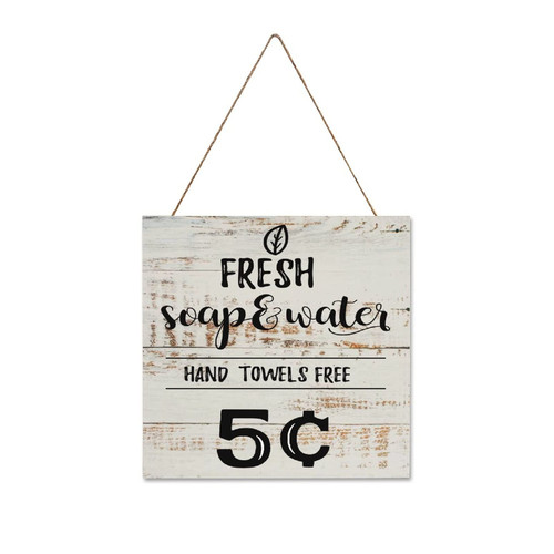 Fresh Soap Plaque Sign, Wood Wall Hanging Signs,Wall Decorations for Living Room,Modern Farmhouse Wall Decor,Rustic Home Decor,Personalized Housewarming Gift,12x12"
