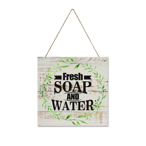 Fresh Soap And Water Plaque Sign, Wood Wall Hanging Signs,Wall Decorations for Living Room,Modern Farmhouse Wall Decor,Rustic Home Decor,Personalized Housewarming Gift,12x12"