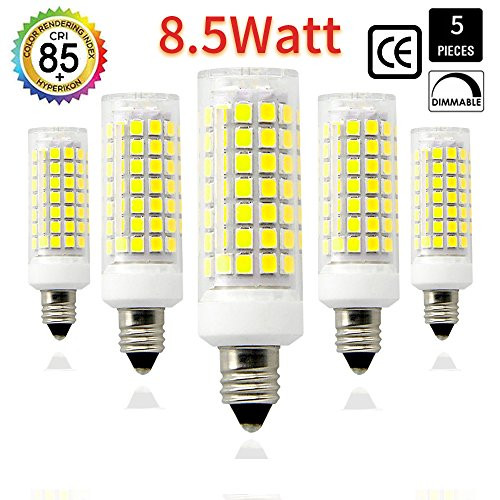 E11 led Light Bulb 75W 100W Halogen Bulbs Equivalent, 1100lm, e11mini Candelabra Base 110V 120V 130V Input 75W 100W Halogen Bulbs Replacement (Daylight White 6000K) (Daylight White)