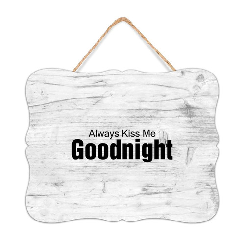 Always Kiss Me Goodnight Wood Pallet Wall Plaque Sign Vintage Dinning Room Primitive Decor Wooden Signs Painted Serenity Prayer Religious Quotes Wood Sign for Kitchen Offices 8x10 Inch