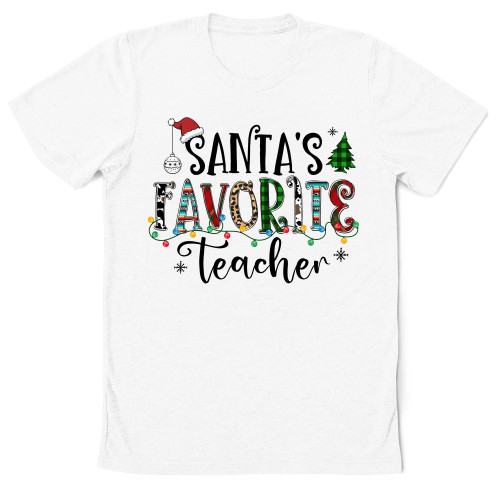 Moobla Teacher Christmas Sweatshirt, Xmas Teacher Gift, Santa's Favorite Teacher Shirt, Teacher Christmas Shirt, Xmas Teacher T-Shirt