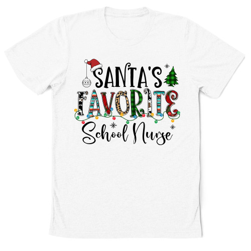 Moobla School Nurse Christmas Sweatshirt, Xmas Nurse Gift, Santa's Favorite Nurse Shirt, Nurse Christmas Shirt, Xmas Nurse T-Shirt