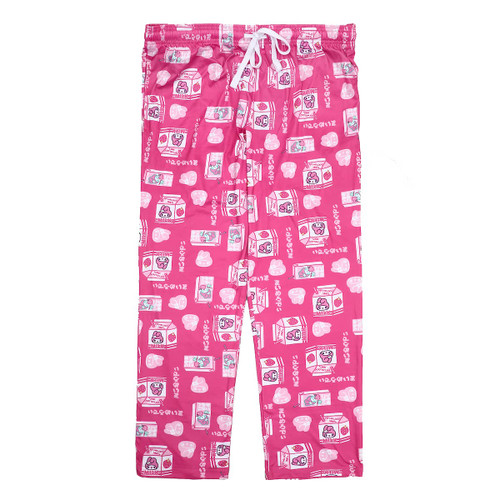 Bioworld My Melody Strawberry Milk Cartons And Juice Boxes Women's Sleep Pajama Pants-Large