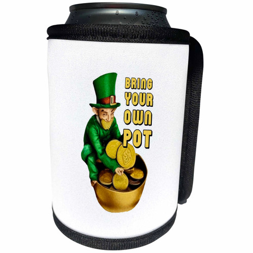 3dRose Bring Your Own Pot St Patricks Day Leprechaun - Can Cooler Bottle Wrap (cc-377638-1)
