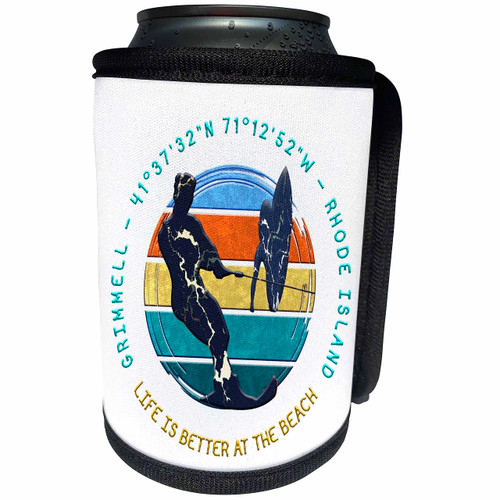 3dRose Grimmell Beach, Portsmouth, Rhode Island summer... - Can Cooler Bottle Wrap (cc-365960-1)