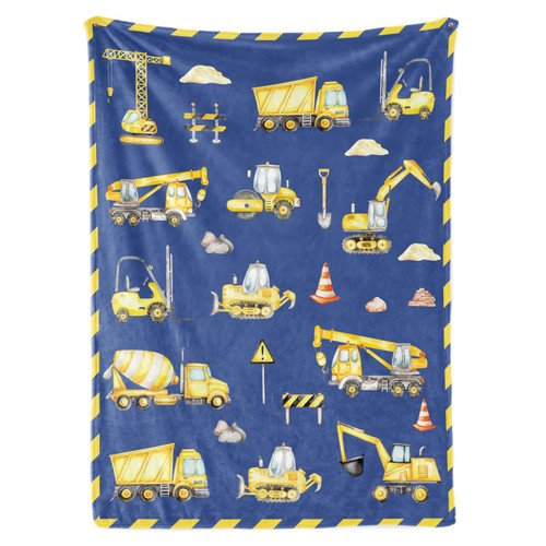 Construction Truck Blanket for Boys Girls, Blue Excavator Throw Blanket for Children Teens, Soft Flannel Tractor Blanket for Bed Couch Sofa Decor, Blankets Trucks Car Lover Kids Blankets Gift, 50"x60" Construction Truck Blanket for Boys Girls, Blue Excavator Throw Blanket for Children Teens, Soft Flannel Tractor Blanket for Bed Couch Sofa Decor, Blankets Trucks Car Lover Kids Blankets Gift, 50"x60"