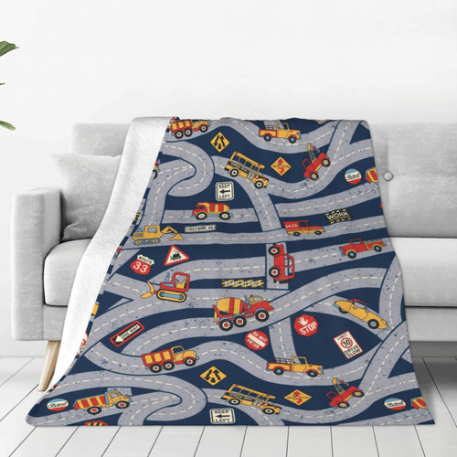 Cute Car Truck Road Blanket Kids Throw Blankets Soft Flannel Blanket Ultra Cozy Bed Blanket Plush Toddler Blankets for Girls Boys 60"X50" Cute Car Truck Road Blanket Kids Throw Blankets Soft Flannel Blanket Ultra Cozy Bed Blanket Plush Toddler Blankets for Girls Boys 60"X50"