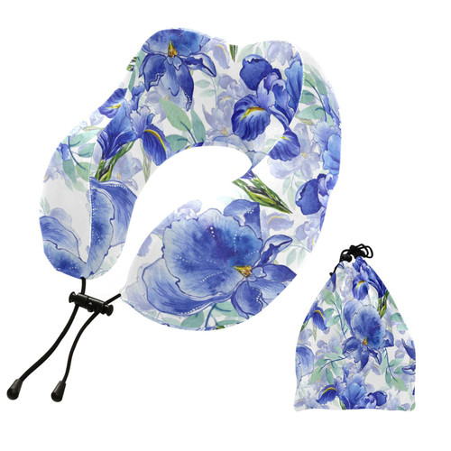 Sinestour Floral Wildflower Travel Neck Pillow Airplane Pillow Memory Foam Airplane Pillow with Storage Bag Airplane Neck Pillows Travel for Airplane Trains Cars