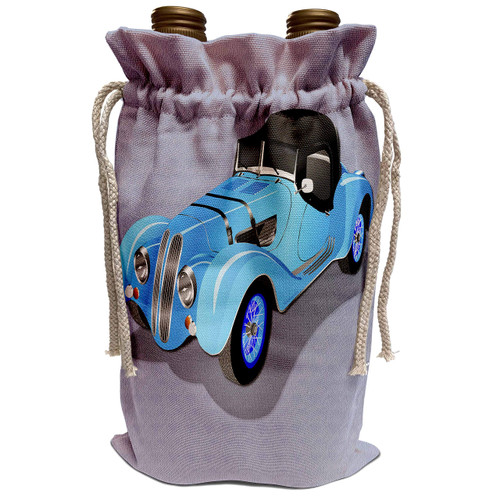 3dRose RinaPiro - Transportation - Antique car. Cool French vintage car. - Wine Bag (wbg_221552_1)