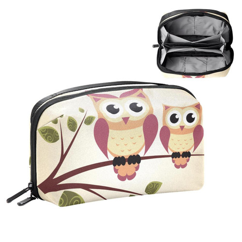 VBFOFBV Large Makeup Bag Zipper Pouch Waterproof Travel Cosmetic Organizer for Women and Girls, Cartoon Animal Owl