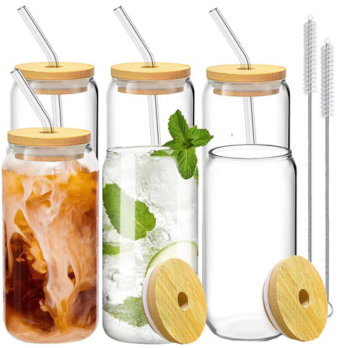 16oz Beer Can Glass with Bamboo Lids and Glass Straws,6pcs Drinking Glasses Can Shaped Glass Cups, Beer Glasses, Glass Coffee Cups, Wine, Cocktail, Ideal for Water, Soda, Tea, Gift 16oz Beer Can Glass with Bamboo Lids and Glass Straws,6pcs Drinking Glasses Can Shaped Glass Cups, Beer Glasses, Glass Coffee Cups, Wine, Cocktail, Ideal for Water, Soda, Tea, Gift