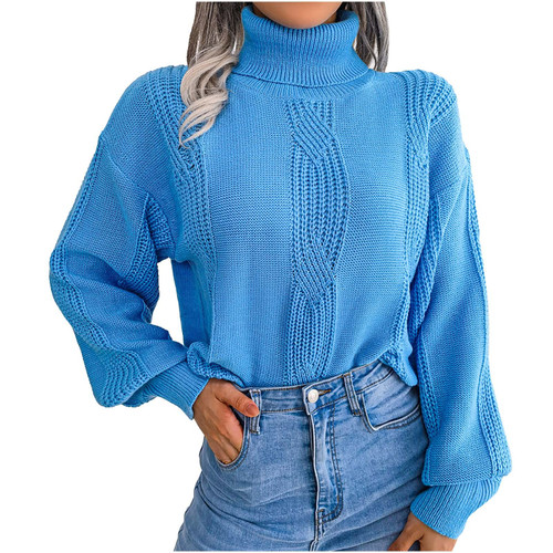 TUNUSKAT Womens Sweaters 2022 Fall Trendy Stars Print Long Sleeve Knit Pullover Tops Crewneck Loose Short Sweater Jumper