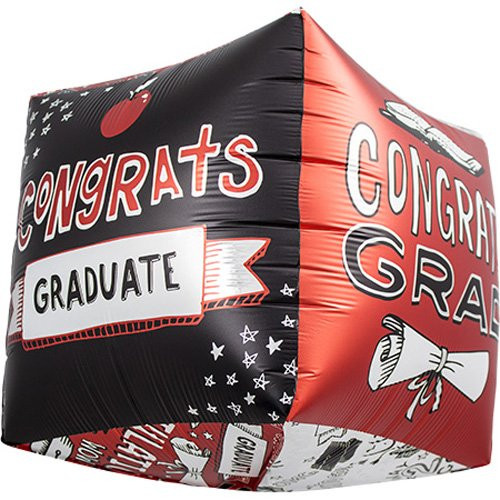Northstar Balloons Grad Doodles Cube Helium Foil Balloon - 17 inch