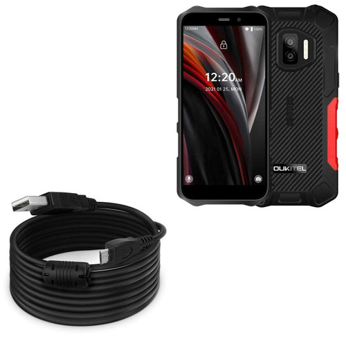 BoxWave Cable for Oukitel WP12 Pro (Cable by BoxWave) - DirectSync (15 ft) Cable, Extra Long Charge and Sync Cable for Oukitel WP12 Pro - Black