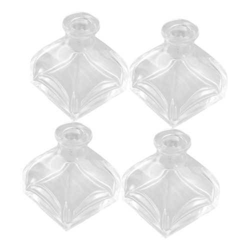 4pcs Glass Bottle Glass Bottles Scented Diffuser Reed Empty Scent Glass Essential Oil Diffuser Glass Diffuser diffusers Mini perfumes Crystal Cosmetic high White Glass
