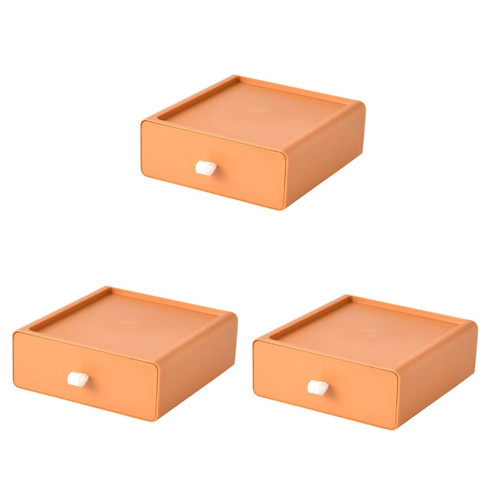 Ciieeo 3 pcs desktop storage box desktop office organizer desktop storage drawers desk topper shelf office drawers jewelery organizer Practical Container Finishing tray plastic lipstick