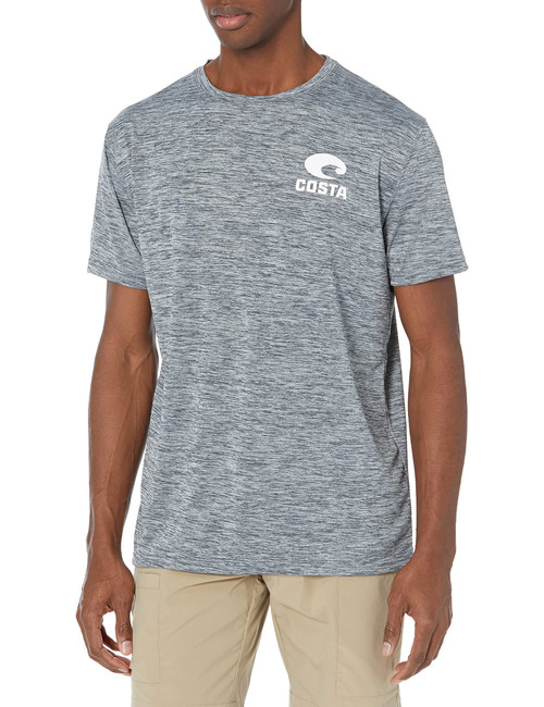 Costa Del Mar Tech Costamerica Short Sleeve Shirt, Gray, X-Large