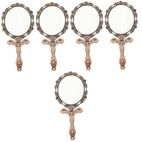 FOMIYES 5pcs Vanity Mirror Foldable Office Desk Vintage Mirror Mini Toiletry Bag Metal Handheld Mirror Retro Handheld Mirror Handheld Vanity Makeup Mirror Practical Hand Mirror Portable