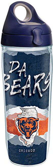 Tervis 1251827 NFL Chicago Bears NFL Statement Tumbler with Wrap and Navy with Gray Lid 24oz Water Bottle, Clear Tervis 1251827 NFL Chicago Bears NFL Statement Tumbler with Wrap and Navy with Gray Lid 24oz Water Bottle, Clear
