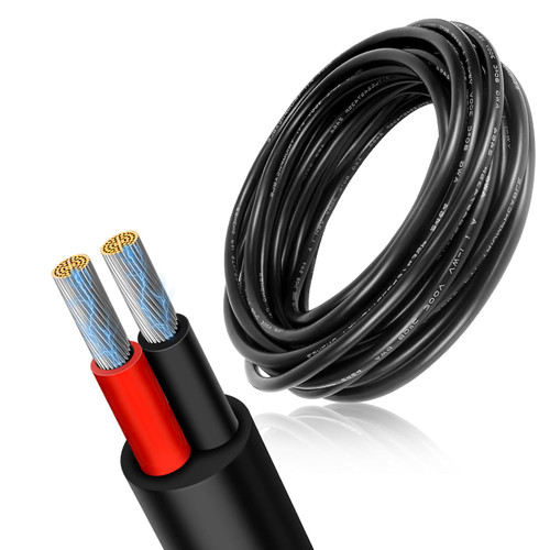 RESHAKE 16 Gauge 2 Conductor Electrical Wire, 49.2ft/15m Low Voltage Wire, 16 AWG Flexible Extension Cord, Tinned Copper 16/2 Cable for LED Strips Light Lighting, Outdoor Waterproof Stranded Wires