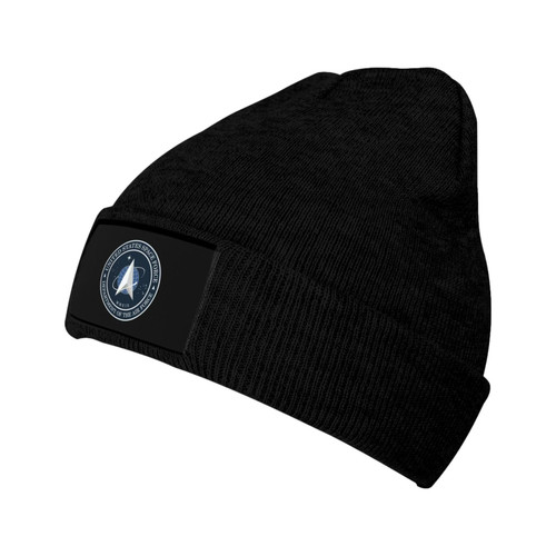 TEETSY Us Space Force Logo Knit Hat Men Woman Knit Hat Winter Soft Beanie Hat Black