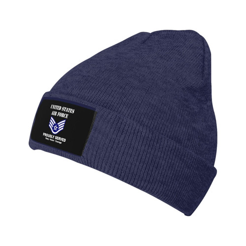 Us Air Force E-5 Staff Sergeant Ssgt E5 Knit Hat Man's Women Slouchy Hat Winter Soft Skull Cap Navy Blue