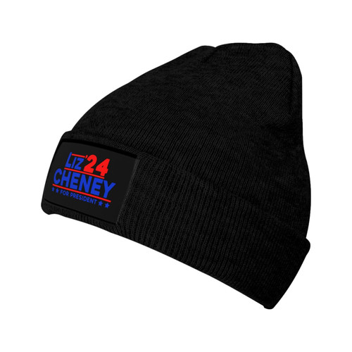 TEETSY Liz Cheney for President 2024 Knit Hat Man's Woman's Knitted Hat Winter Soft Skull Cap Black