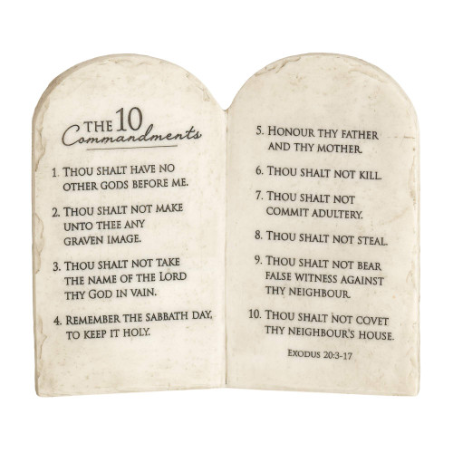 Dicksons 10 Commandments Whitewash Stone Tablet 6 x 6.5 Resin Decorative Wall and Tabletop Sign Plaque Dicksons 10 Commandments Whitewash Stone Tablet 6 x 6.5 Resin Decorative Wall and Tabletop Sign Plaque
