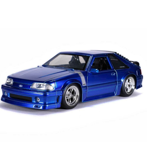 Jada Toys Bigtime Muscle 1:24 1989 Ford Mustang GT Die-cast Car Blue, Toys for Kids and Adults