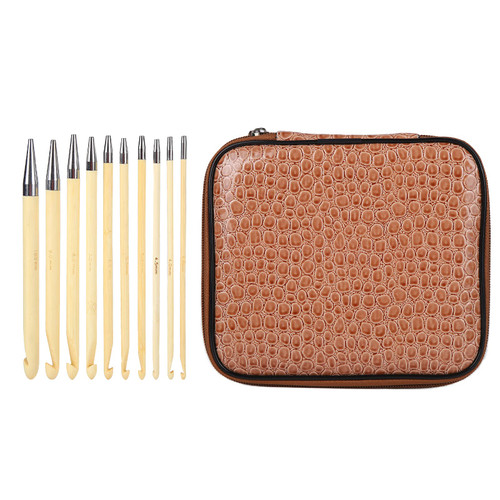 10Pcs Interchangeable Tunisian Crochet Hook Set, Bamboo Knitting Needles Afghan Tunisian Crochet Hooks Weaving Tools for Handicraft LoversCrochet Hooks