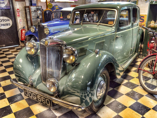 Iconic Arts Vintage Green Antique Car Laminated Poster 24x36