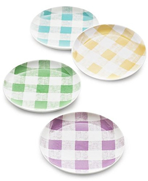 Martha Stewart Collection Set Of 4 Gingham Appetizer Plates