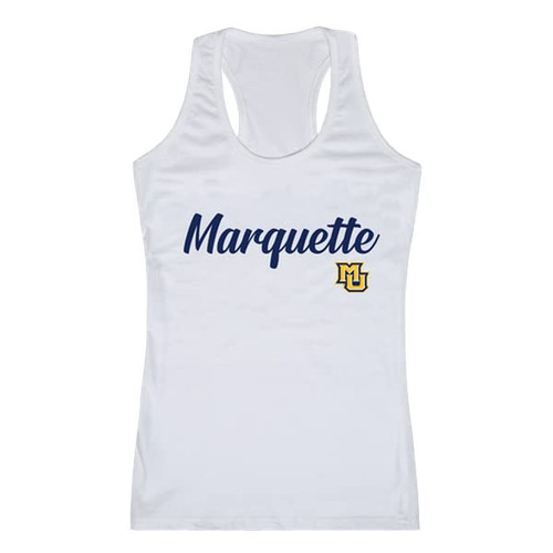 Marquette University Golden Eagles Women's Script Tank Top Tee T-Shirt - White, Small