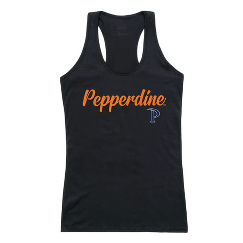 Pepperdine University Waves Women's Script Tank Top Tee T-Shirt - Black, Small