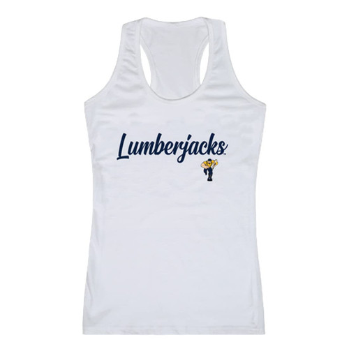 W REPUBLIC Northern Arizona University Lumberjacks Women's Script Tank Top Tee T-Shirt - White, Medium
