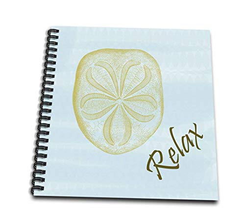 3dRose db_63639_1 Relax Sand Dollar-Beach Themed Art in Calming Blue-Drawing Book, 8 by 8-Inch